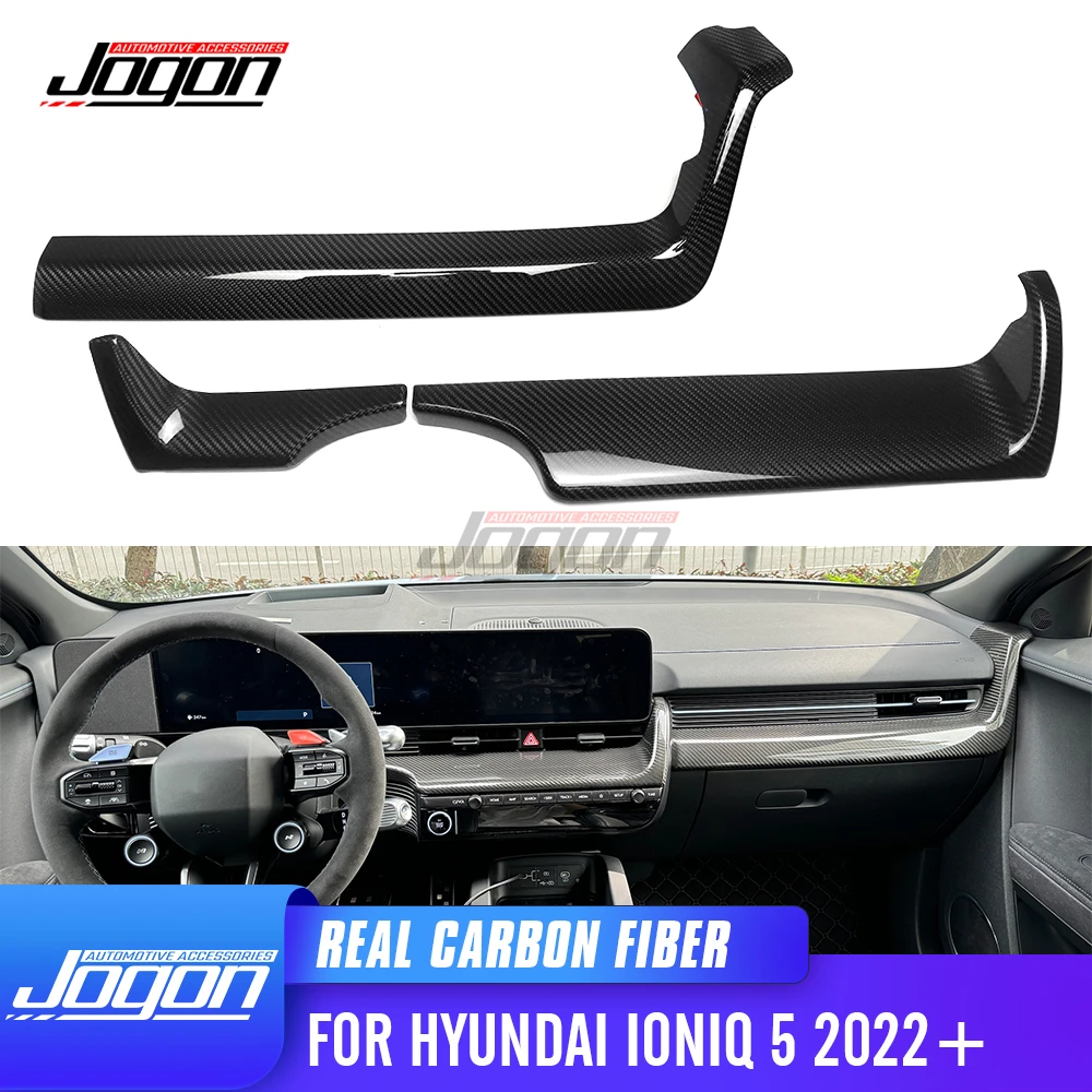 LHD Carbon Fiber Car Interior Center Console Dashboard Co-pilot Passenger Panel Cover Trim For Hyundai Ioniq 5 NE 5 N SE 2022+