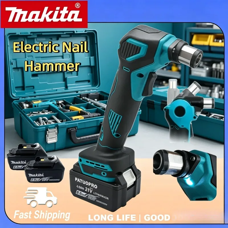 

Makita Cordless Auto Hammer Palm Nailer, Makita 19000 RPM Portable Rechargeable Handheld Electric Nail Hammer Power Tool.