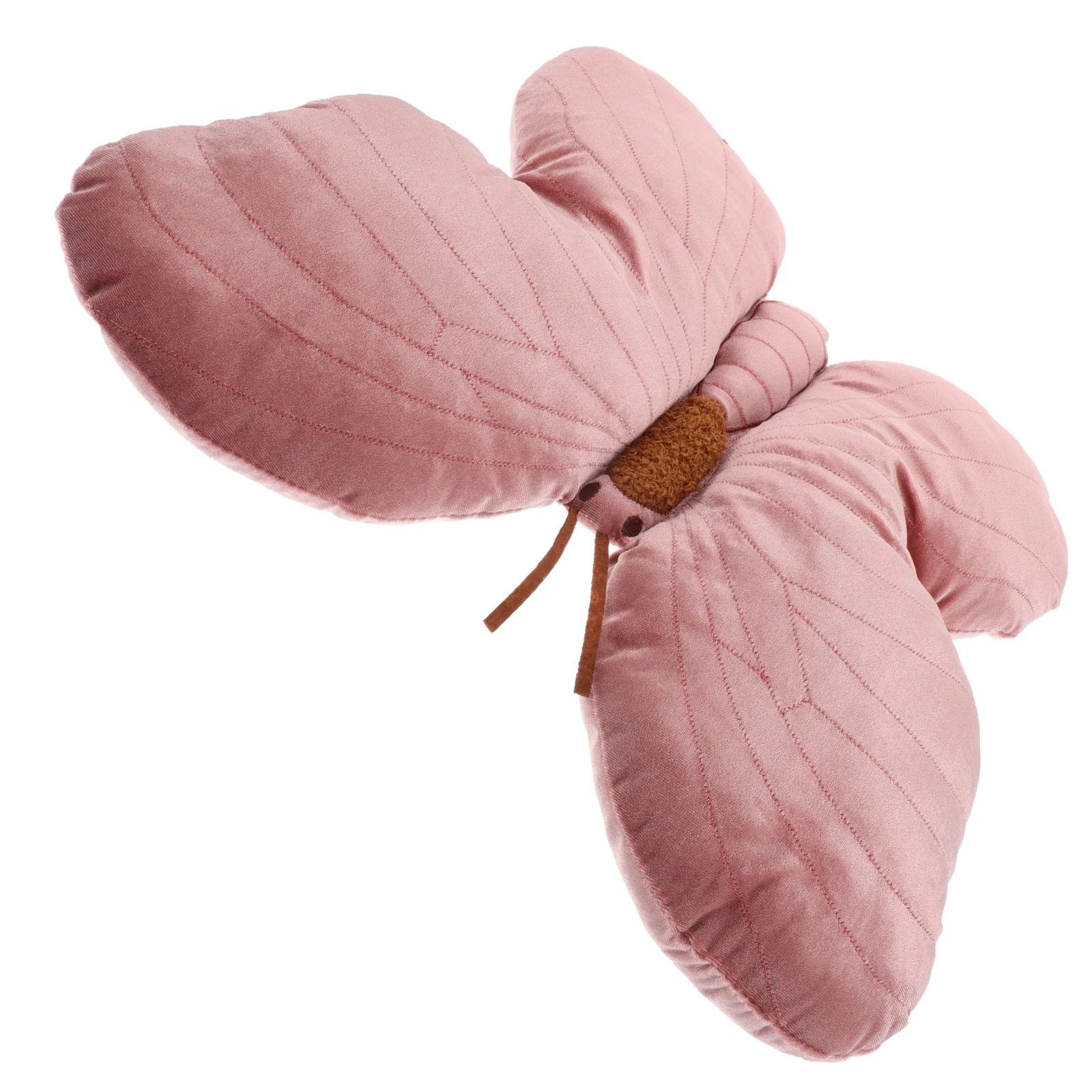 

1 Pink Butterfly-Shaped Decorative Pillow Soft Comfortable Bed Throw for Girls Cozy Lumbar Support Portable Home Office Travel