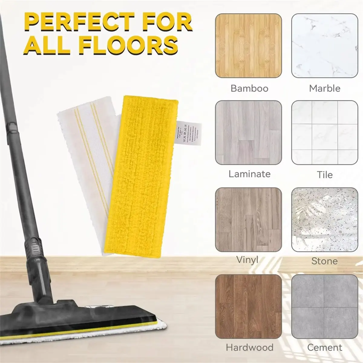 Upgraded Microfiber Mop Cloths Nozzle Brush Head ( for Easyfix SC1 SC2 SC3 SC4 SC5 ) Steam Cleaner Accessories