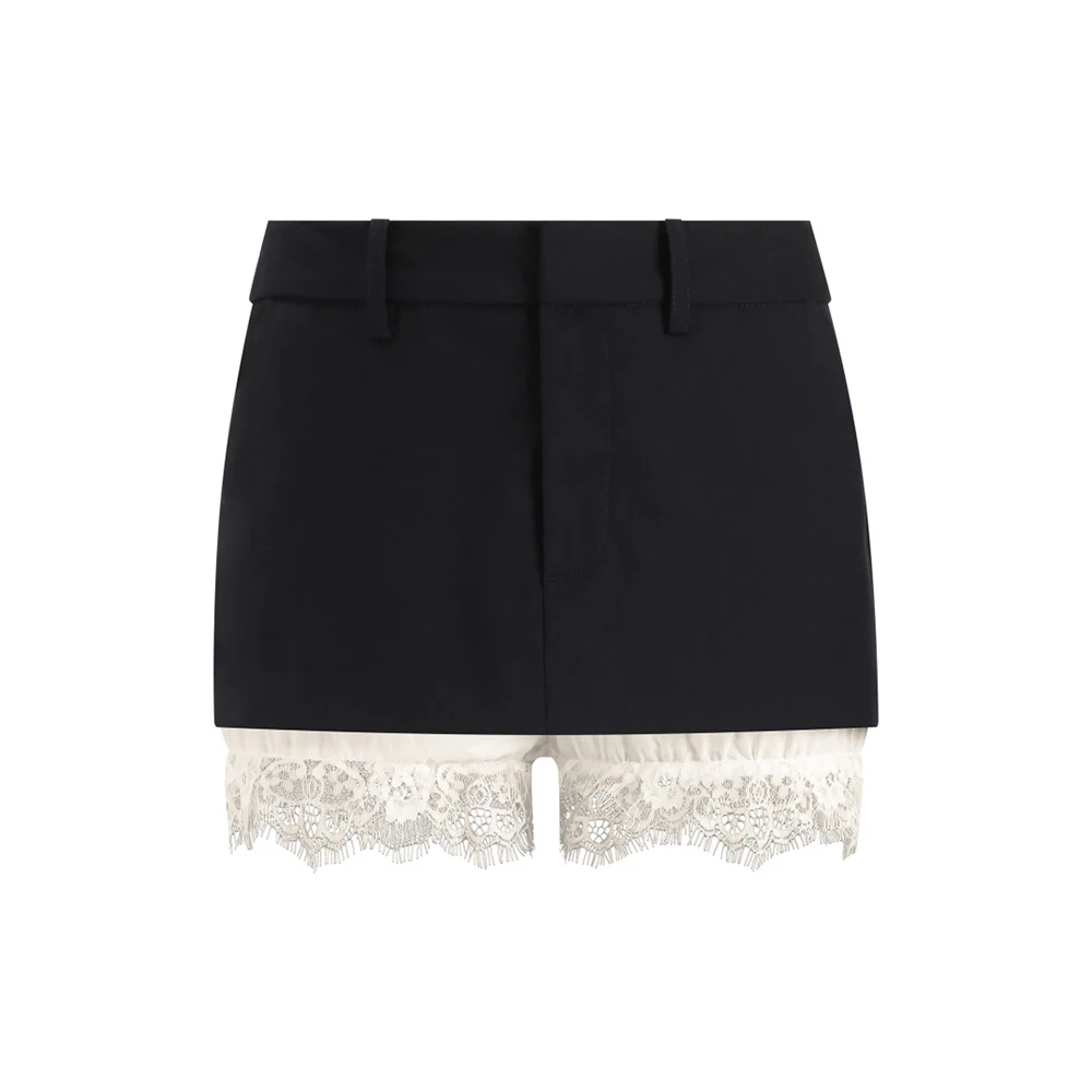 

Women Lace Trim Mini Shorts High Waist Layered Shorts Y2K Vintage Black Suit Shorts for Streetwear New Summer 2026 Y2K