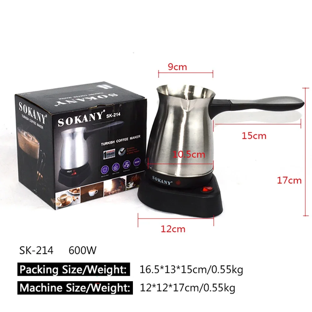 Electric Coffee Maker, Portable Coffee Brewing Pot, High Quality Stainless Steel, Foldable Handle, Suitable for Home and Travel