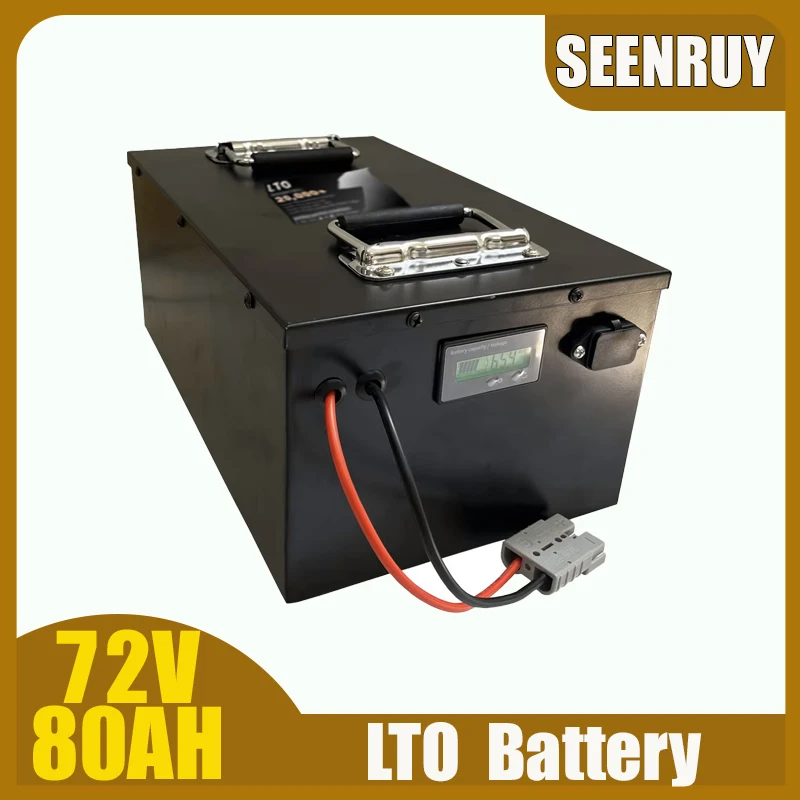 SEENRUY 72V 80AH LTO Battery with BMS 50A 80A 100A 170A 230A For Motorcycle Golf Cart Food Truck UPS Power Forklift