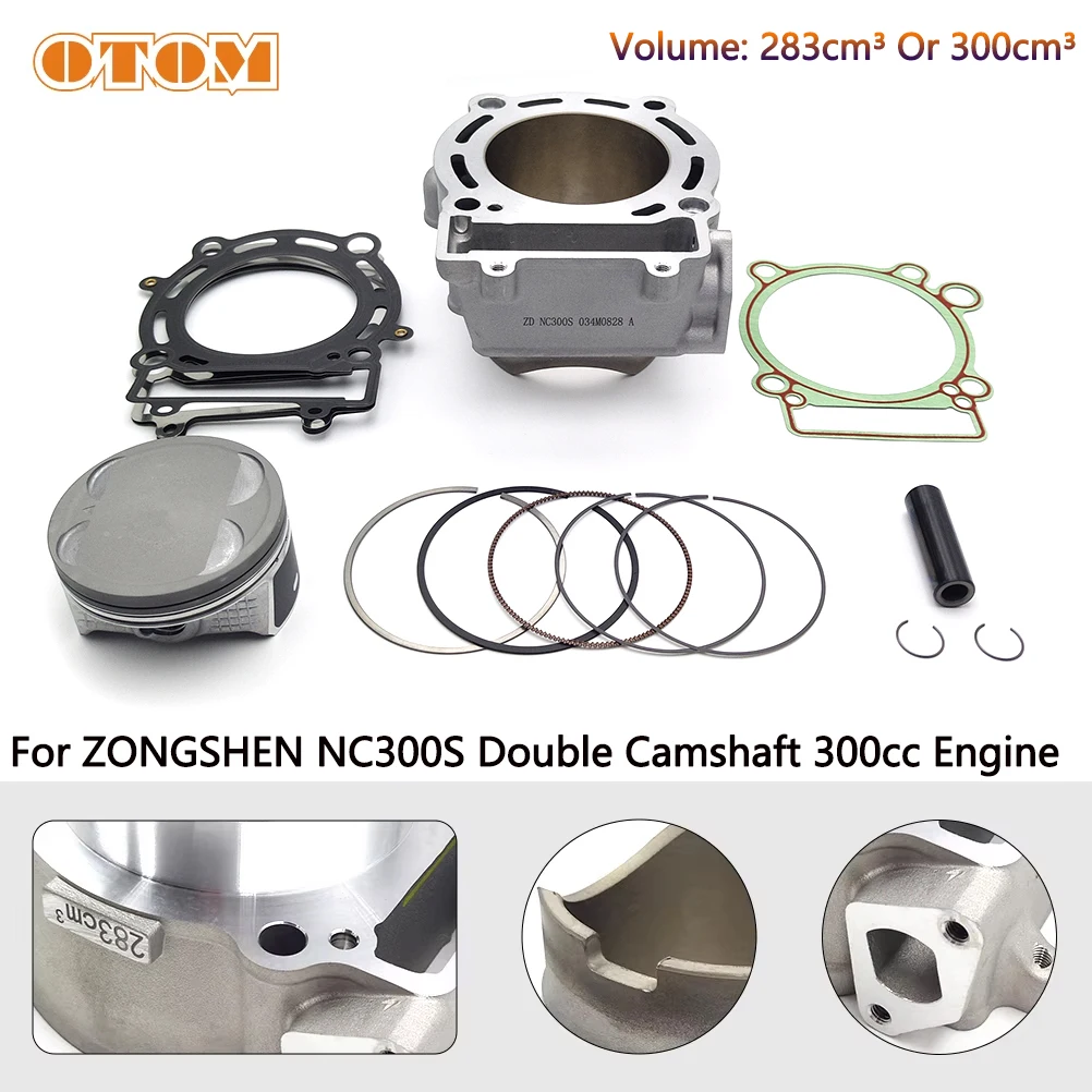 Motorcycle 82mm Big Bore NC300S Cylinder Kit Air Cylinder Block Piston Ring Gasket For ZONGSHEN Double Camshaft ZS182MN Engine