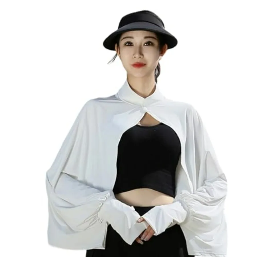 

Women's Cooling Shawl Arm Sleeve Neck Sun Protection Cape Sun-proof Cover Cloak for Women Summer SPF Long Sleeve