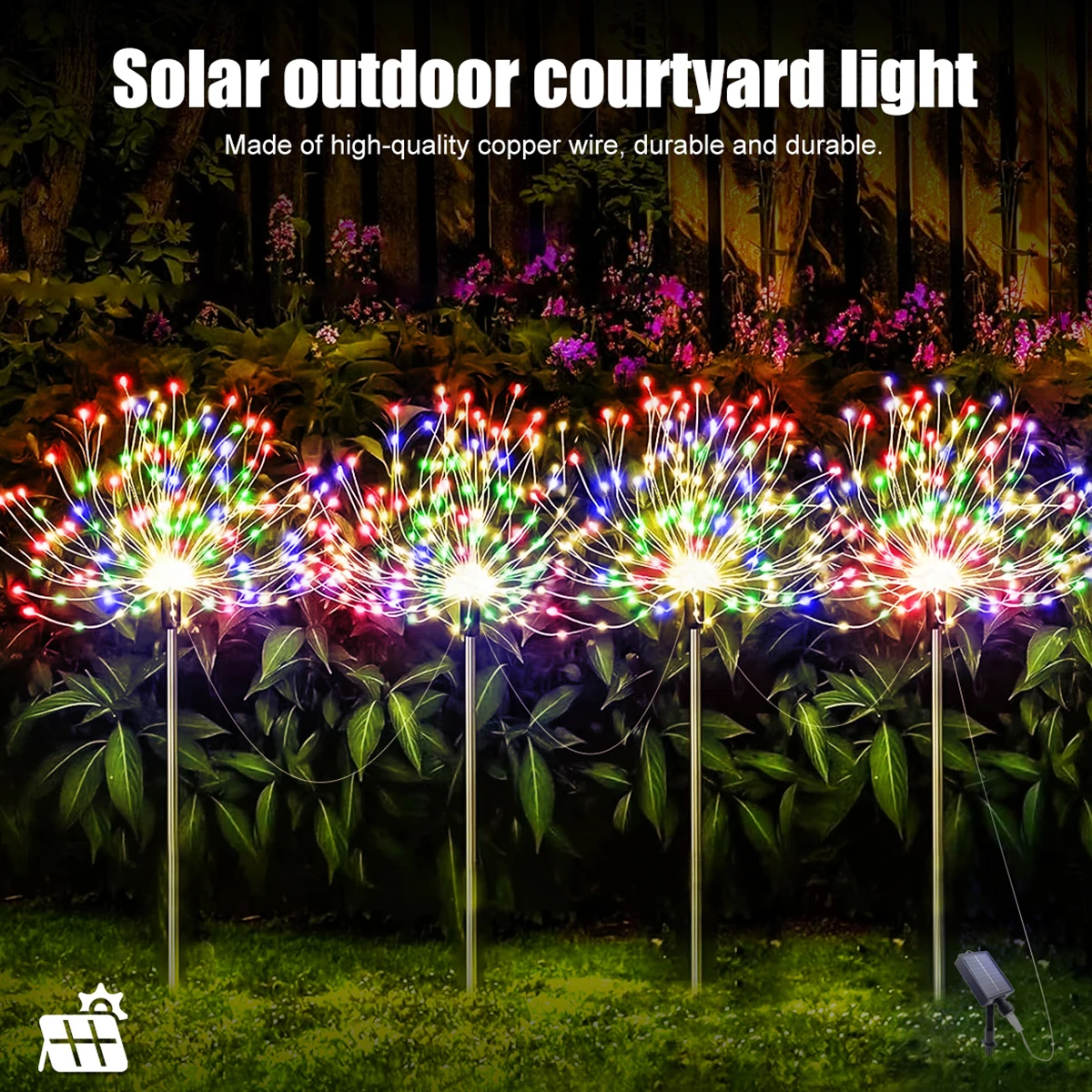 Solar Garden Lights Outdoor Solar Firework Lights Upgraded LED Waterproof Solar Powered Sparkler Lights for Outside Yard