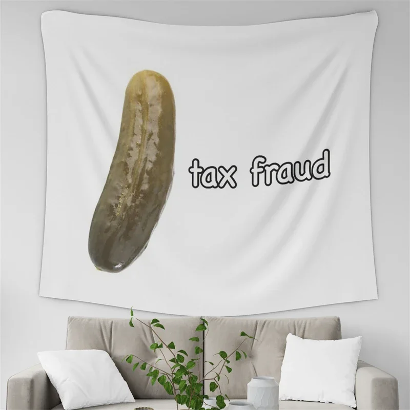 Gaslight Gatekeep Girlboss Tax Fraud Pickle Funny Meme Tapestry Wall Hanging Art for Bedroom Living Room Decor College Dorm