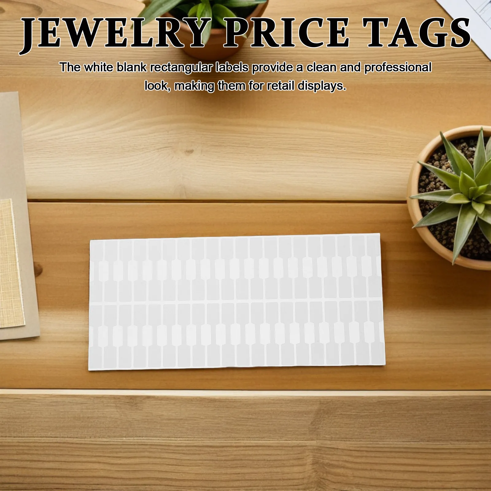 

2000Pcs Self Adhesive Jewelry Blank Rectangle Price Tags White Stickers for Ring Bracelet Necklace Display Label