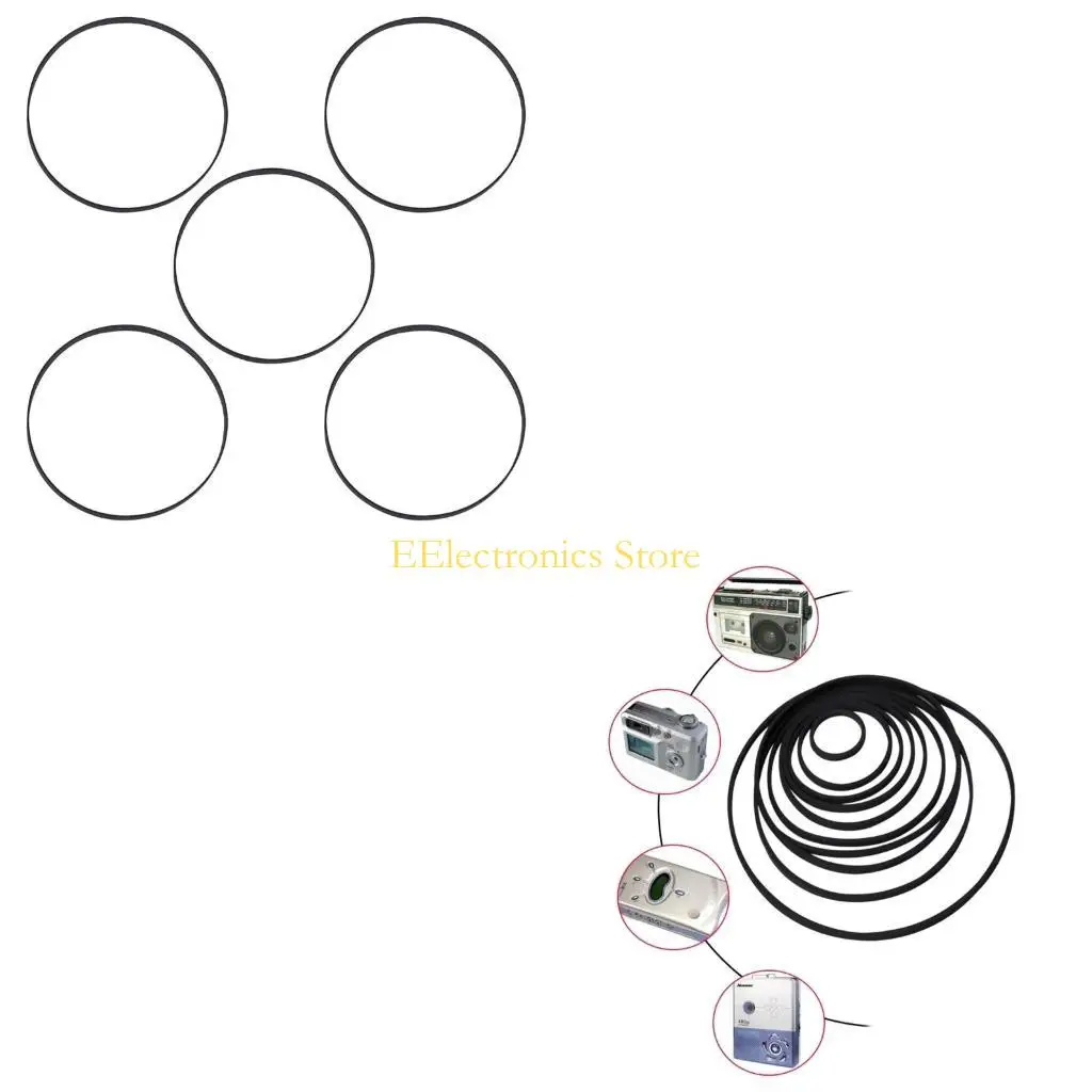 B03C 41-190mm Square Folded Rubber Belt 2mm for Recorder Cassette Tape Machine 5PCS