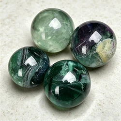 Niche Rainbow Fluorite Sphere Cyan-Emerald Unique Streamer-Like Color Blend High-End Art Collectible