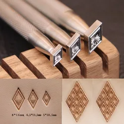 Diamond Shaped Radiating Pattern Leather Carving Stamp 304 Stainless Steel Puncher Leather Embossing Stamps Punching Pressing