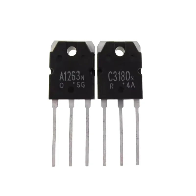 New 5Pairs(10PCS)/Lot 2SA1263 2SA1263N A1263N + 2SC3180 2SC3180N C3180N TO-3P NPN + PNP TRIPLE DIFFUSED TYPE