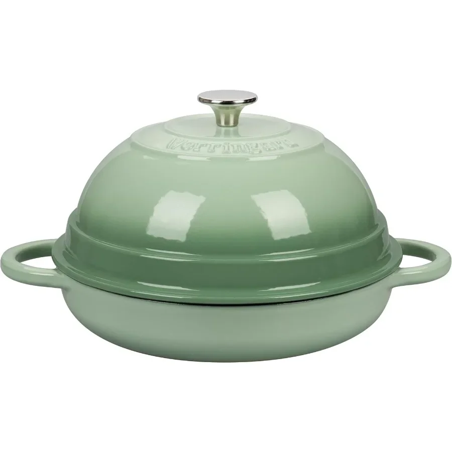 

Чугунная эмалированная голландская духовка с крышкой для выпечки хлеба, печицы для хлеба, 6 литров, зеленая