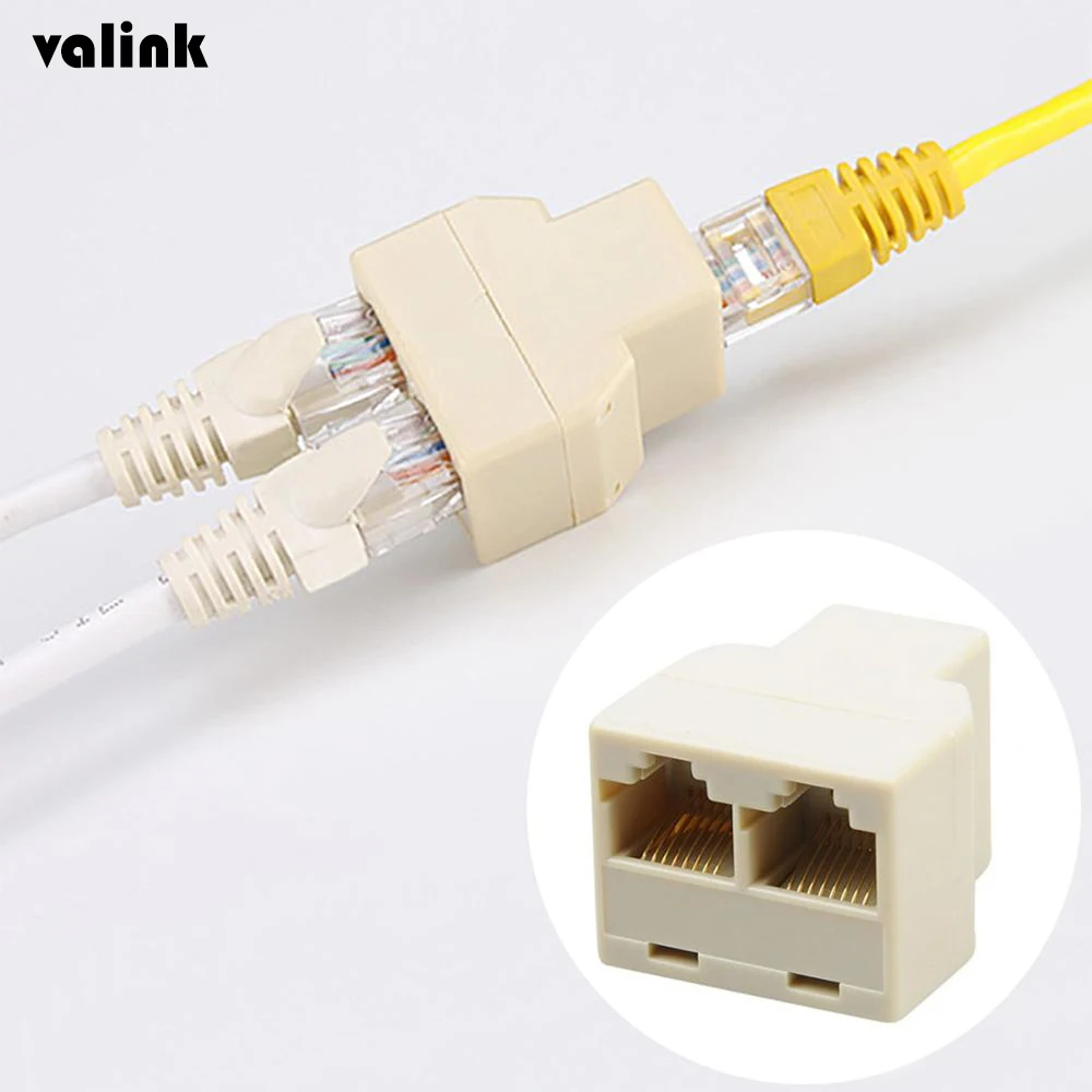 

1 To 2 Ways RJ45 Ethernet LAN Network Splitter Double Adapter Ports Coupler Connector Extender Adapter Plug Connector Adapter