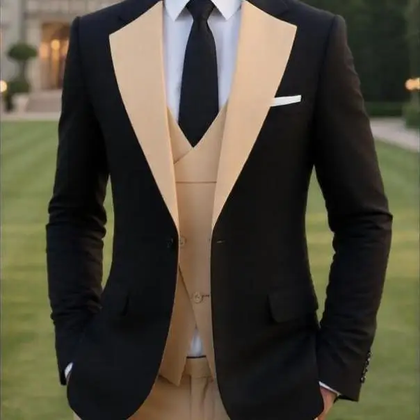 

Casual Slim Fit Men's Tee Piece Suit Leisure Faionable Youthful Sle Double Slit Thiened Seven Sve Button Pure Color