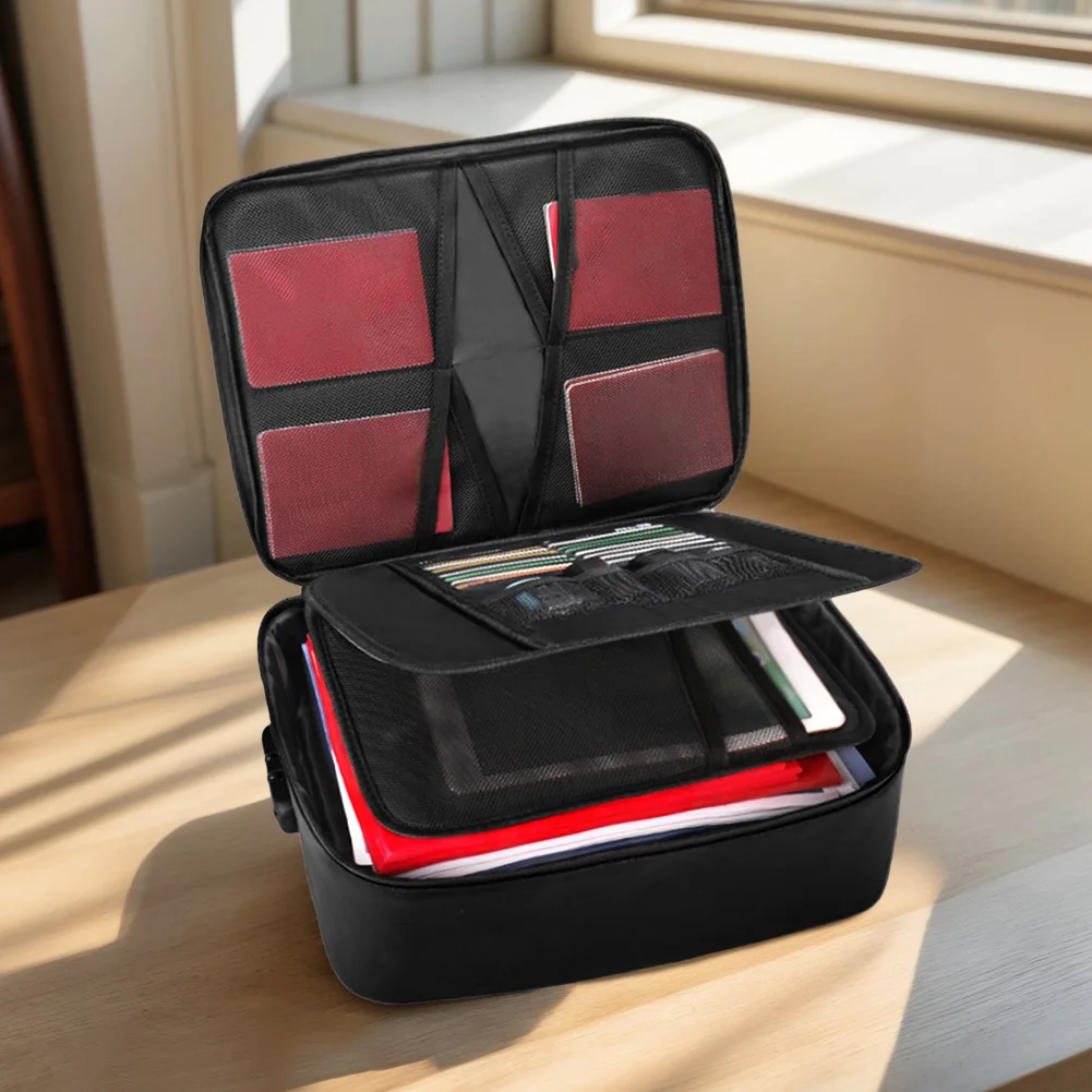 Органайзер для документов с замком, органайзер для документов, огнестойкая водонепроницаемая коробка, сумка для документов для важных файлов документов и многого другого