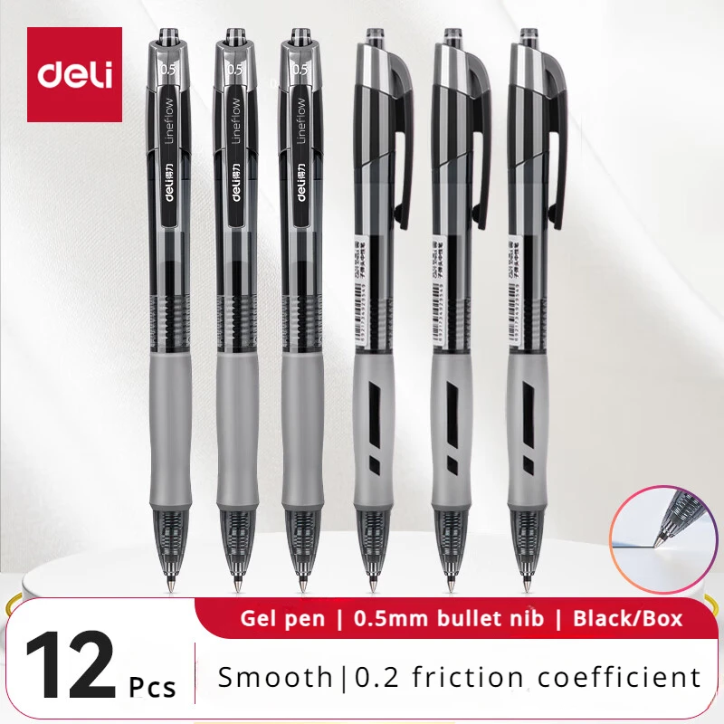 

Deli 0.5mm Spring Tip Gel Pen for Smooth Writing, Office and Student Stationery Supplies