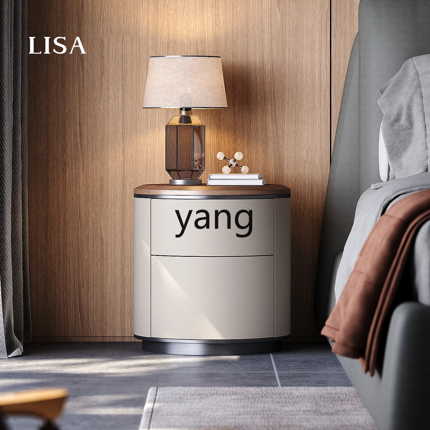 LMM bedside table Italian light luxury large flat bedroom high-end bedside table