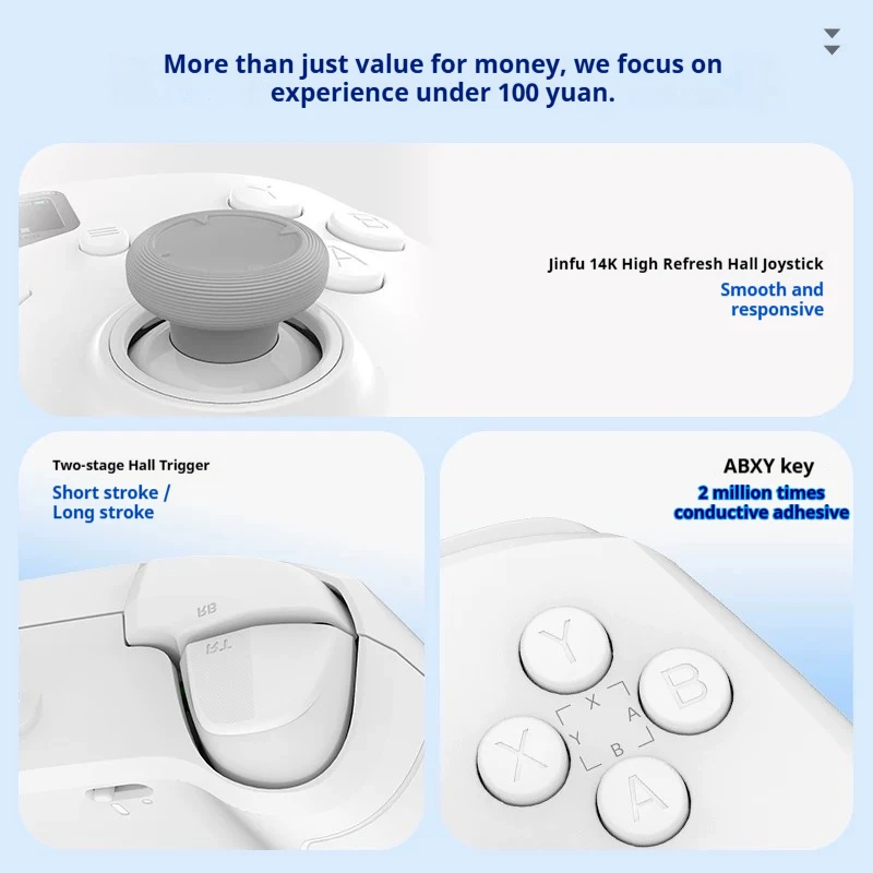 ZD CLASSIC LEGEND Gamepads Wireless Three Mods Two-stage Hall Trigger Game Handles Real-time Display Parameters Quick adjustment