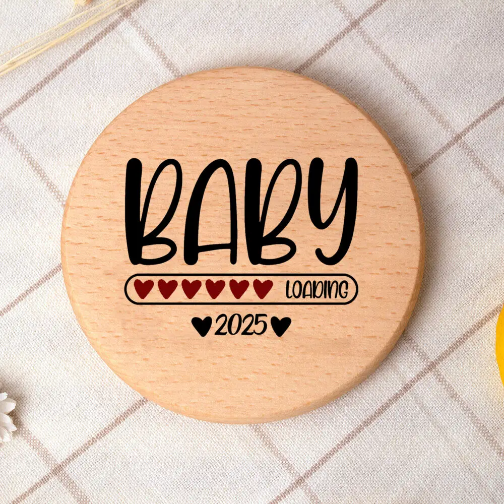 Baby Loading 2025 Print Sign Newbron Wooden Coasters New Baby Prop Wooden Coasters Wooden Baby Birth Announcement  Birth Gift