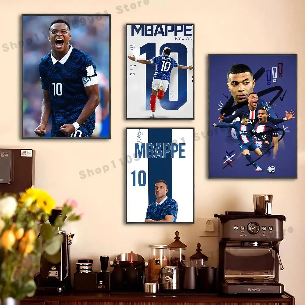 K-Kylian M-Mbappe Football Poster For Wall Prints for Living Room Bedroom Office Home Decoration Gift
