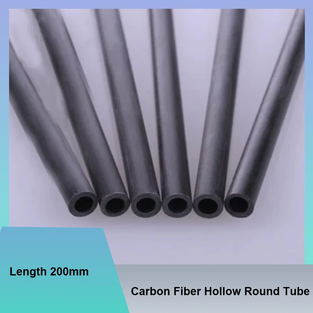 Length 200mm Carbon Fiber Hollow Round Tube RC Plane Wing Reinforcement Strut DIY Model Building Fixing Carbon Rod Accessory