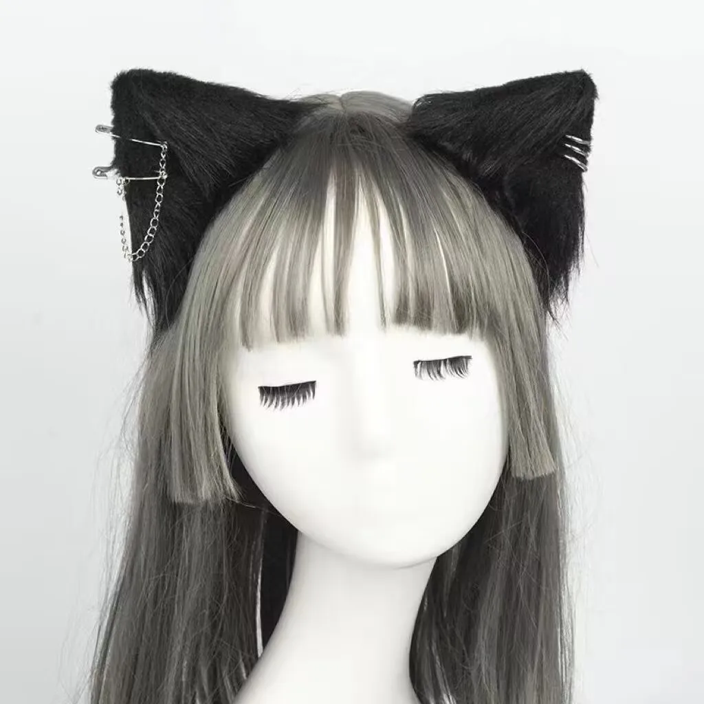 Изысканные демонические аксессуары, головной убор с кошачьими ушками для девочек и мальчиков, нежные заколки для котят, уши для косплея.