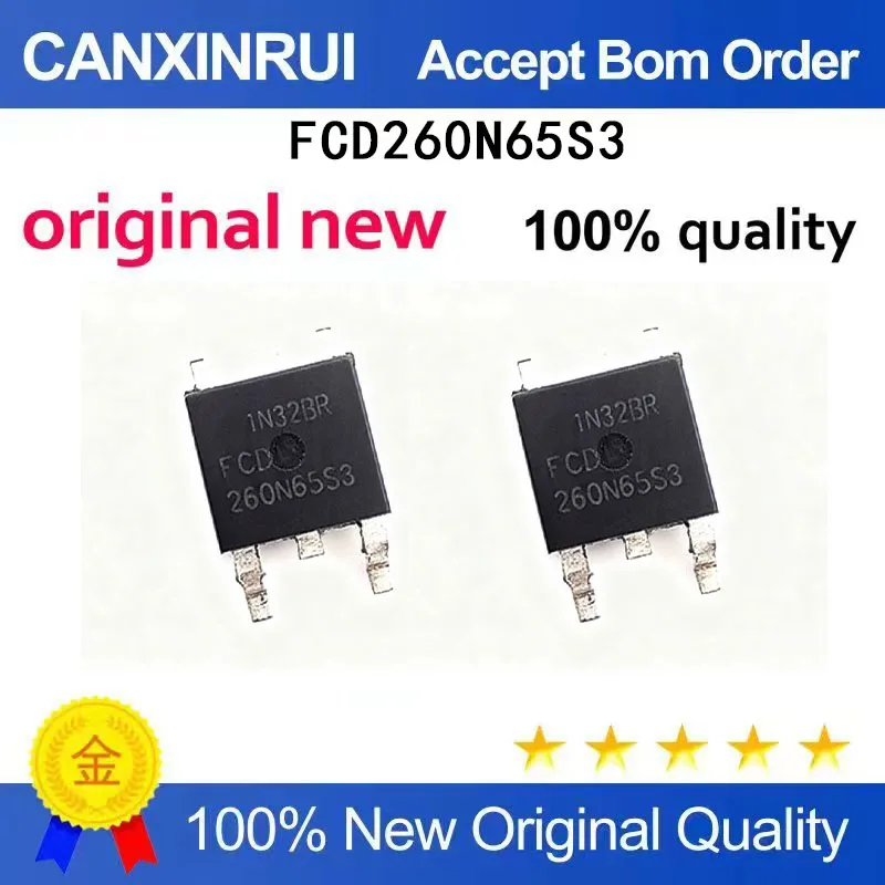 (5-100 Pieces) Brand new original FCD260N65S3 650V 12A MOSFET TO252 spot chip