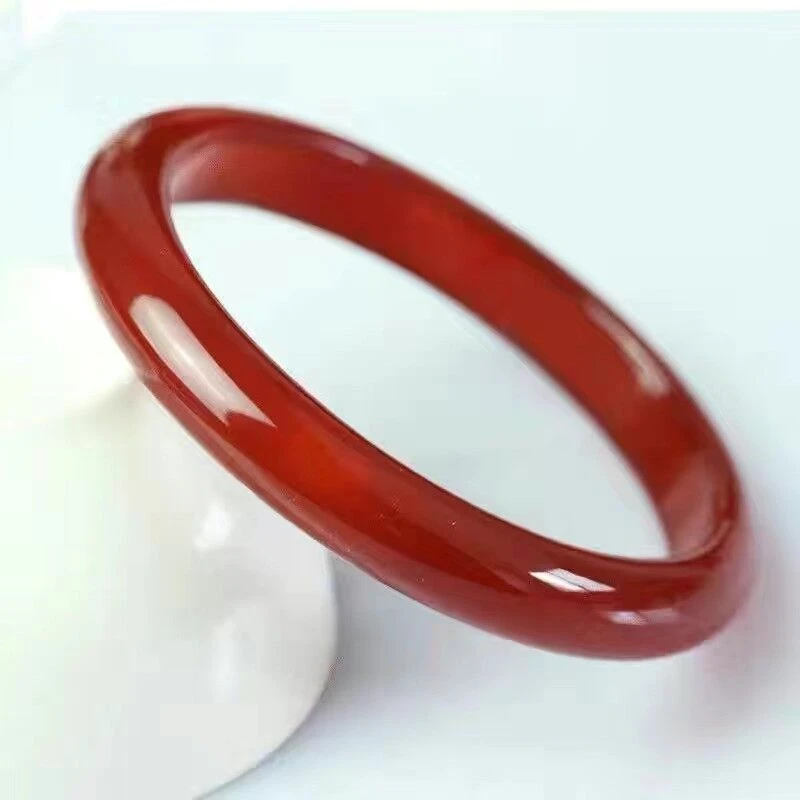 Nature Red Agate Bangle Fine Onyx Bracelet Energy Amulet Gift Accessories Case Size For 56-62