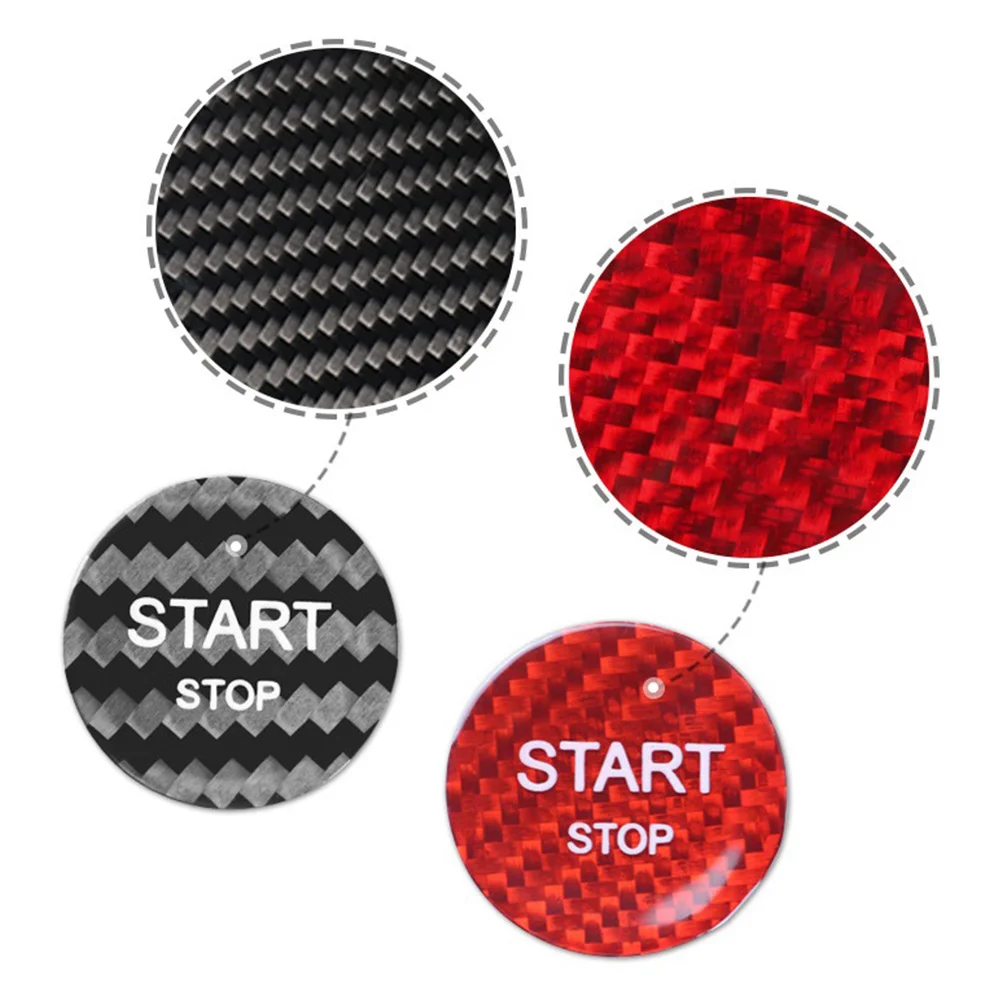 Carbon Fiber Car Engine Start Button Ignition Device Sticker Interior Trim for 408 308S 508 C4L DS5(A)