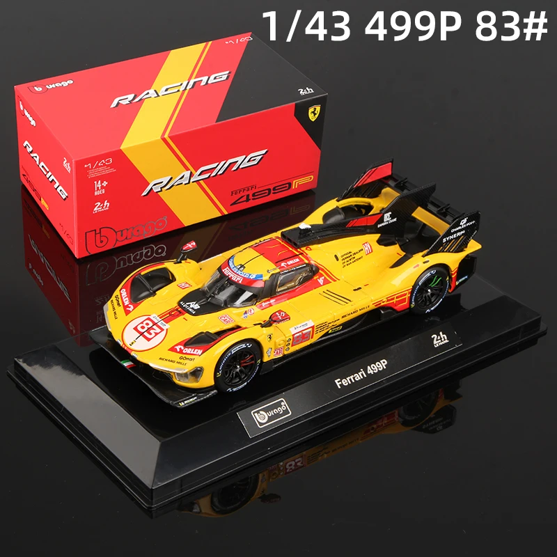 bburago-1-43-2024-ferrari-499p-83--Модель-гоночного-автомобиля-из-сплава-24-часа-le-mans-racing-литые-под-давлением-транспортные-средства-игрушка
