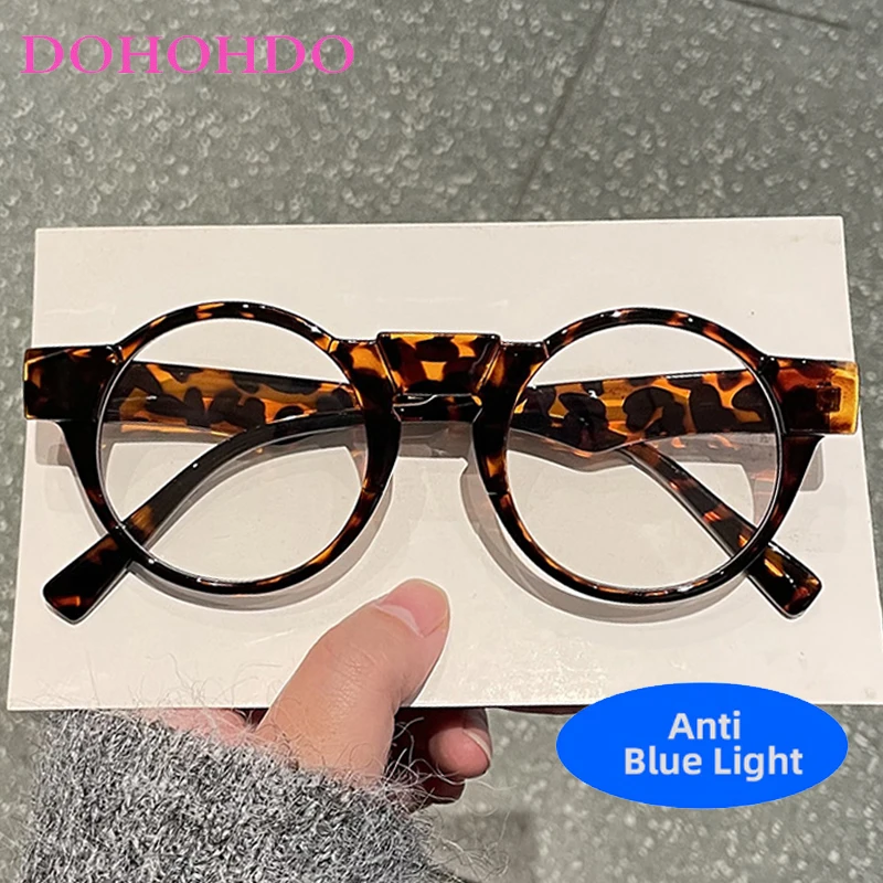 

Fashion Vintage Luxury Designer Small Circular Anti-Blue Light Glasses For Men Women Computer For Office Work Optical Eyeglasses