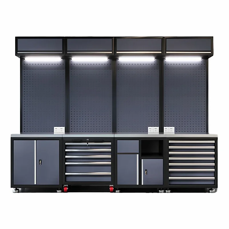 

Workstation combination tool cabinet, mobile tool cart, stainless steel workbench