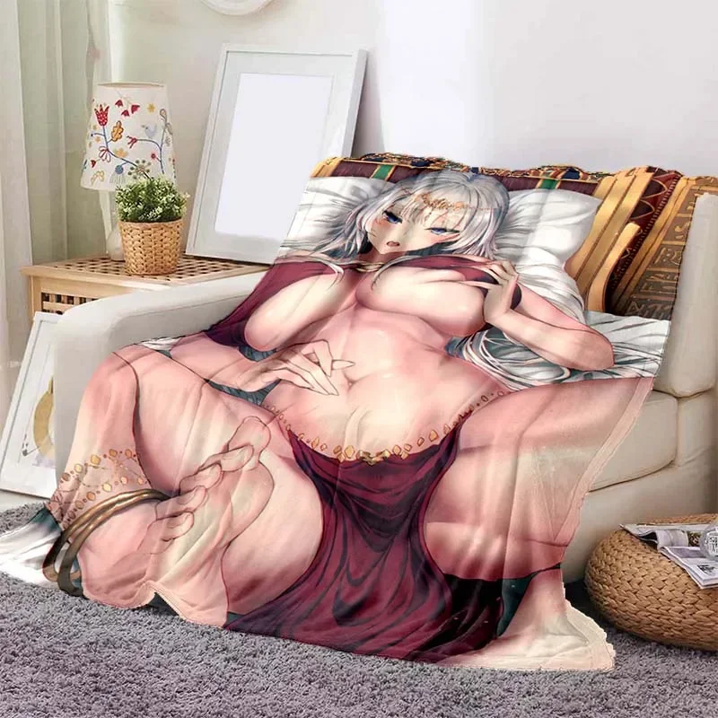 بطانية أنيمي الفن رمي للفتيات ، خفيفة الوزن ، مريحة ، لينة ، تنفس ، الفراش ، السفر ، كاواي ، مثير