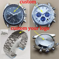 vk63 case  nh35 watch case panda dial japan quartz watch VK63 movement custom logo nh36 case chronograph electronic Multifunctio