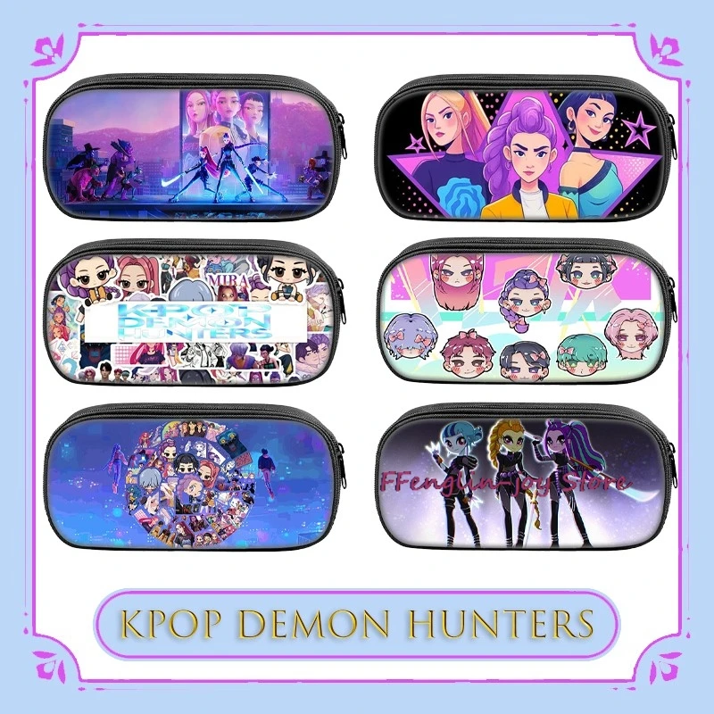 

KPop Demon Hunters Pencil Bag Student Kids Stationery Case Storage Bag Anime Character School Supplies Cosplay