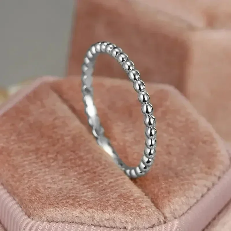 Metal Beads Rings for Women 4 Colors Available Fashion Versatile Accessories  5 Fingers Minimalist Ring Simple Jewelry