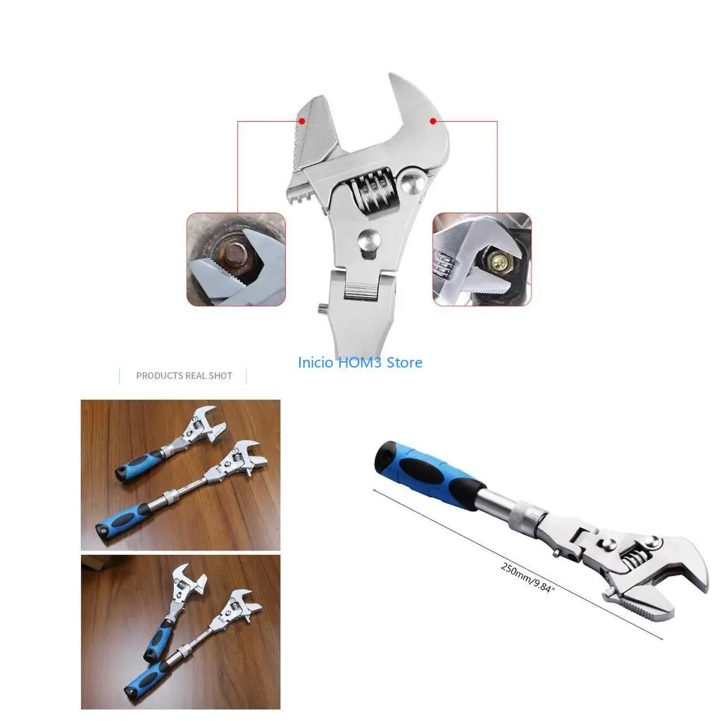 A5YD Multifunction 10'' Ratchet Wrench 5 in 1 Wrench Folding Spanner Hand Too