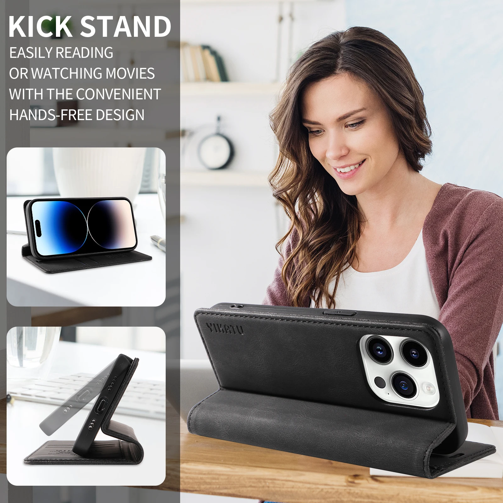 กระเป๋าสตางค์แม่เหล็กช่องใส่การ์ด RFID Blocking Flip สําหรับ Xiaomi 15 Pro 14T 5G 14 13 Ultra 13T 12 Lite 12T 11T 11i 10T M4 F4