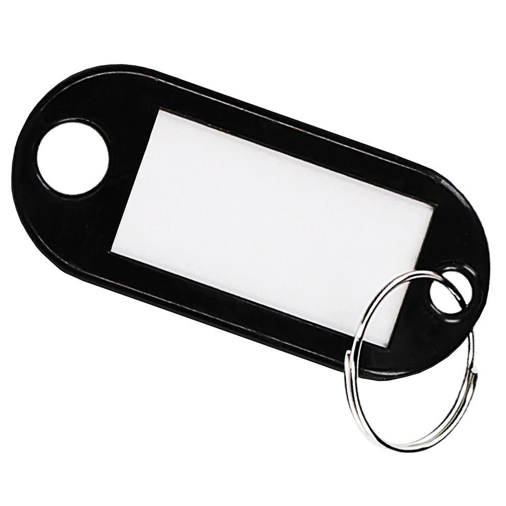 Key Fob Key Ring with Key Plates, Plastic Material, Transparent Protective Cover, Silver Key Rings, Black/Blue/Colorful