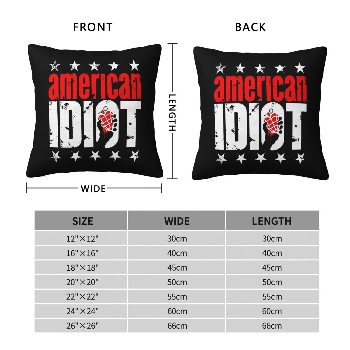 Green Day American Idiot Square Pillowcase Polyester Linen Velvet Creative Throw Pillow Case Sofa Seater Cover Wholesale 45x45