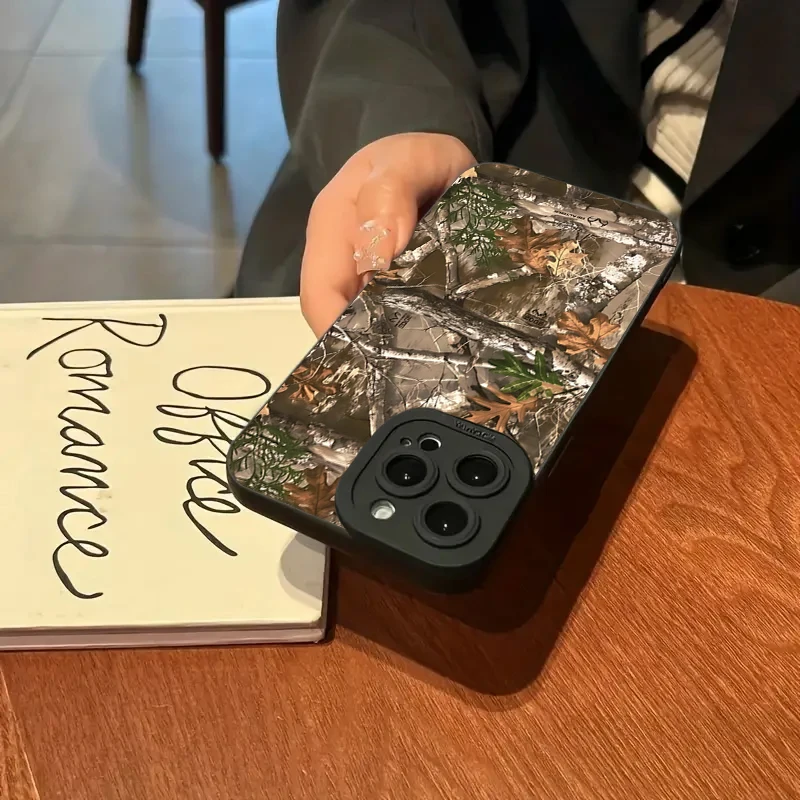 Forest Camouflage Pattern Phone Case For iPhone 11 12 13 14 15 16 Pro Max 7 8 Plus 16E XR X XS SE Shockproof Silicone Soft Cover - Image 3