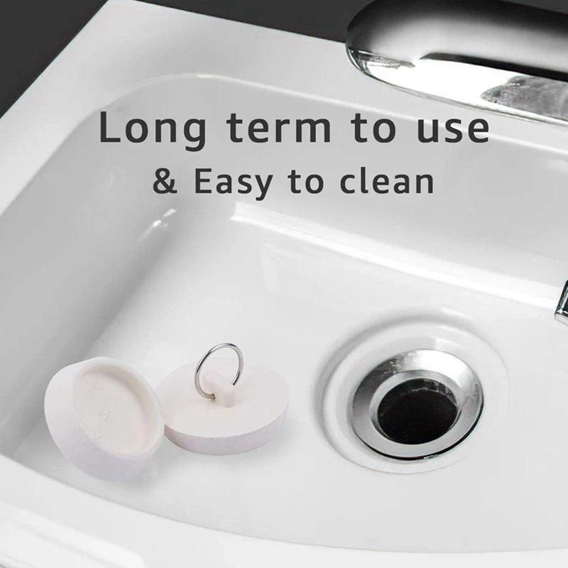 ●1 1/4in White Rubber Wash Basin Bathtub Plug Sink Plug Drain Pipe Plug Sink Plug Water Plug
