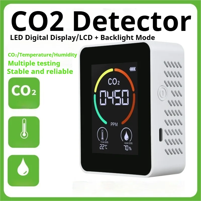 

Удобный газоанализатор 3-в-1 с портативным LED-дисплеем, монитор качества воздуха, многофункциональный анализатор, инструмент для мониторинга