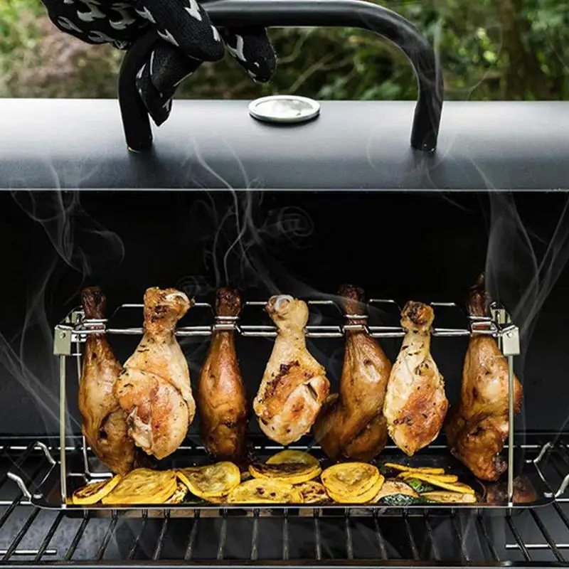 Chicken Drumstick Holder For Grill Grill Chicken Leg Rack Non Stick Stainless Steel Multi Purpose BBQ Tools For Cooking Backyard