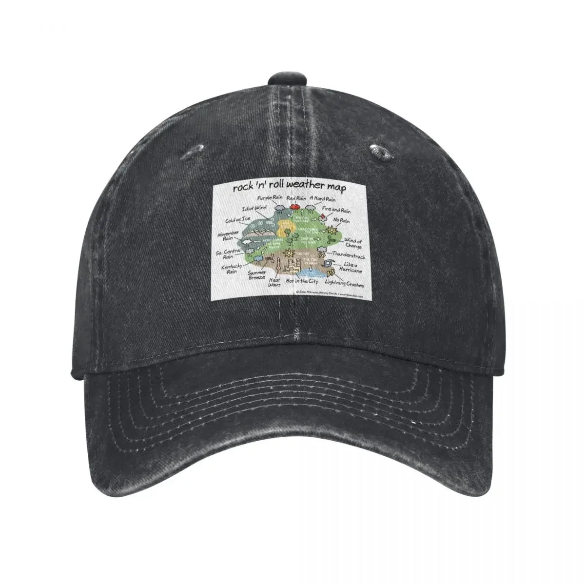 

rock 'n' roll weather map Baseball Cap Hood hiking hat Uv Protection Solar Hat Hat Beach Women's Golf Wear Men's