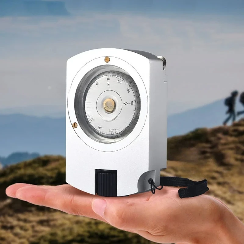 Off-road river tracking metal compass, high-precision professional compass, multi-functional field waterproof map rangefinder