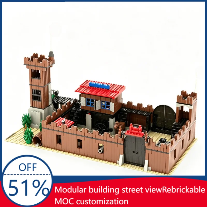 631PCS MOC Fort Gold Canyon Building Block Model Educational DIY Assembly Toy Children Festival Gift For Collection And Display