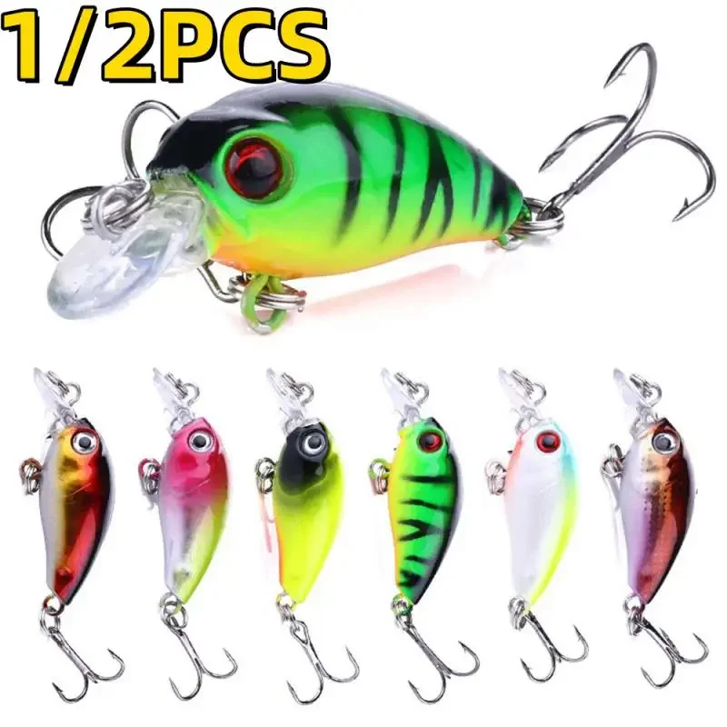 1/2PCS Minnow Fishing Lure 45mm 4g Crankbait Hard Bait Topwater Artificial Wobbler Bass Japan Fly Fishing Accessories