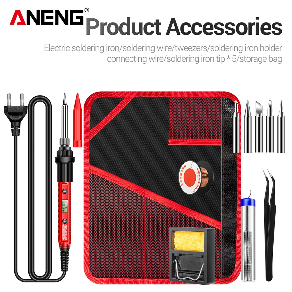 ANENG SL105 Soldering Iron 110V/220V Intelligent Welding Tools Temperature Control Rework Station Heat Pencil Tip US/EU Plug